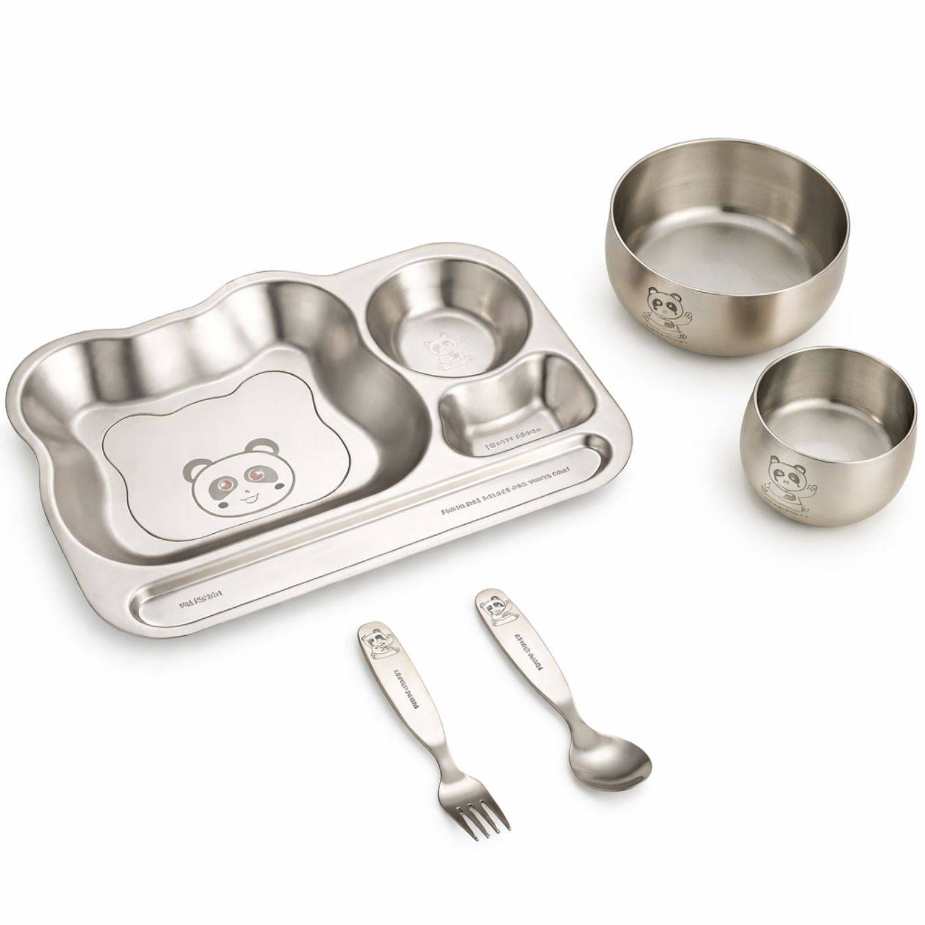 Toddly MealMate Pro – Premium Double-Layer Stainless Steel 5pcs Feeding Set for Baby-Led Weaning