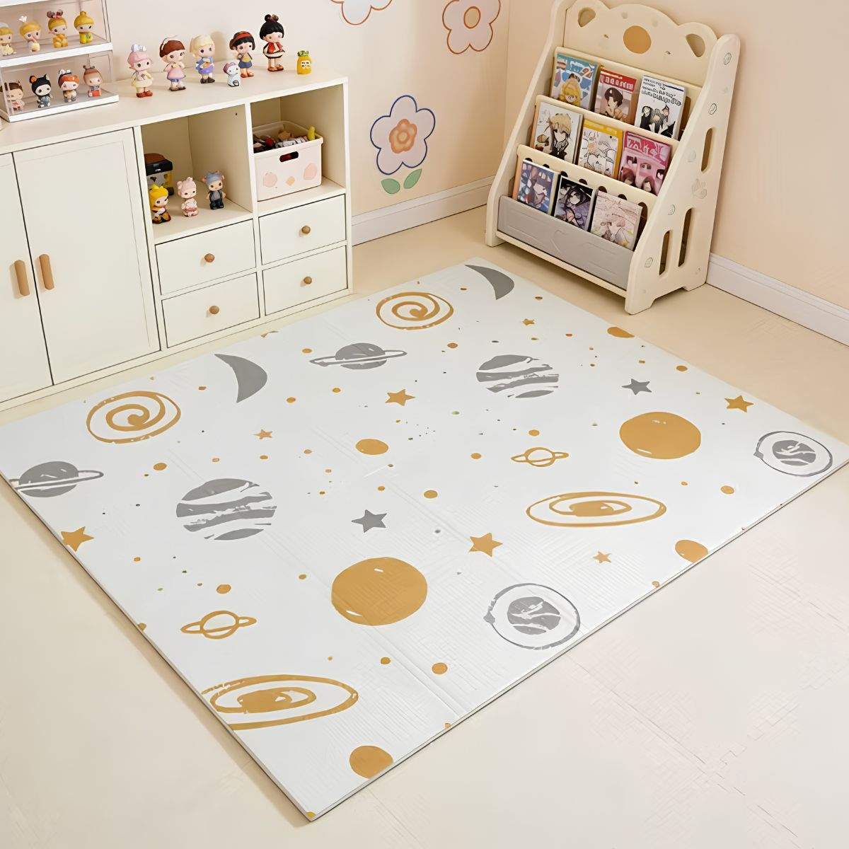 BabiePlay Large Baby Play Mat 200×180 cm – Foldable Waterproof Reversible Foam