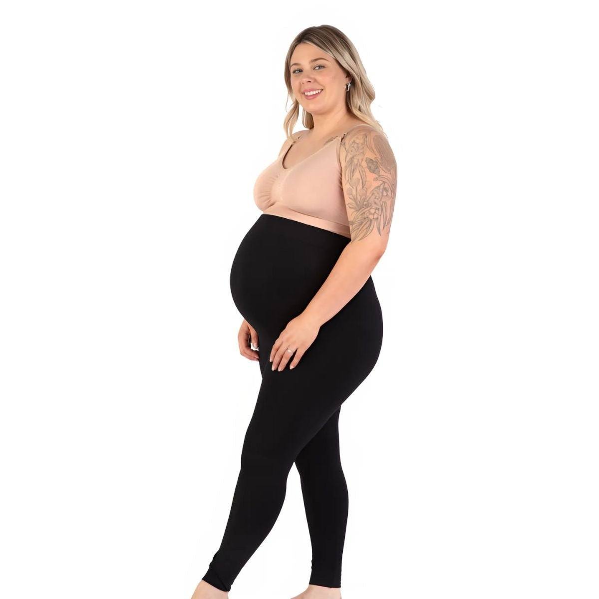 B Free Maternity Support Leggings with seamless stretch fabric and over-the-bump ribbed waistband for pregnancy comfort and back support