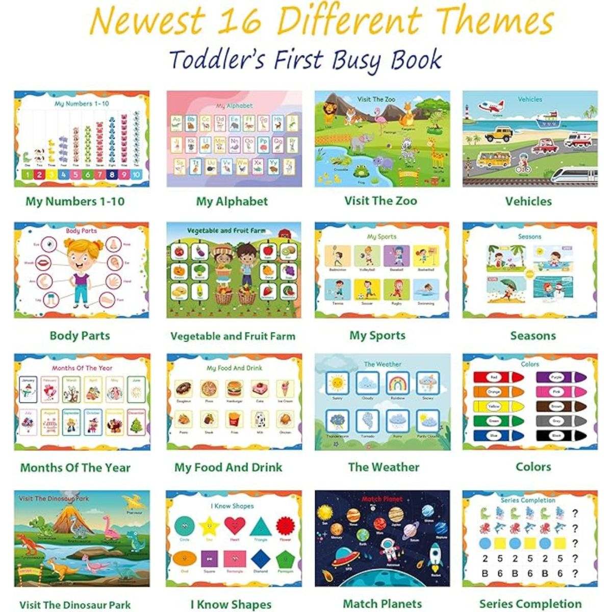 BabiePlay Toddler Busy Book: All - in - One Educational Learning Binder Busy Book