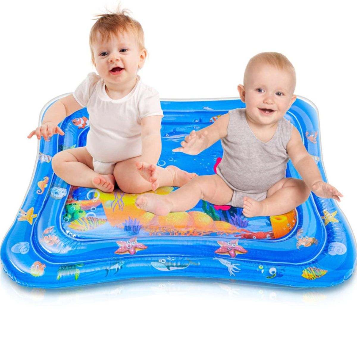 Babieplay Tummy Time Sensory Mat with water and floating toys for baby motor skills development