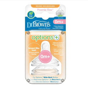 Dr Brown's Options+ Anti Colic Wide Neck Teats Baby Bottle Nipples