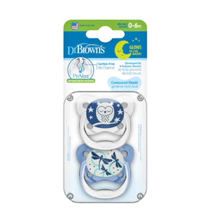Dr Brown's PreVent Glow in the Dark Butterfly Shield Soother Pacifiers