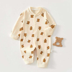Feather & Fawn all-season cotton baby romper with full front snaps