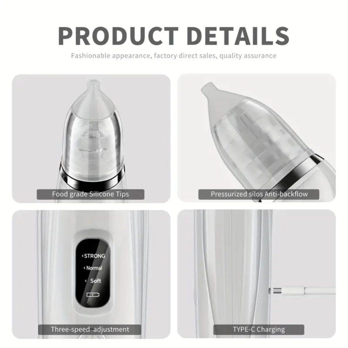 Feather & Fawn GentleCare Electric Nasal Aspirator with 3 Suction Levels Nasal Aspirator