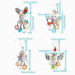 Feather & Fawn Hanging Toy for Prams & Strollers | Penguin, Bee, Rabbit, Parrot Pram Hanging Toy