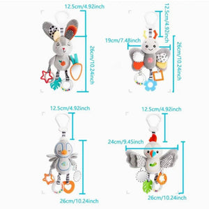 Feather & Fawn Hanging Toy for Prams & Strollers | Penguin, Bee, Rabbit, Parrot Pram Hanging Toy