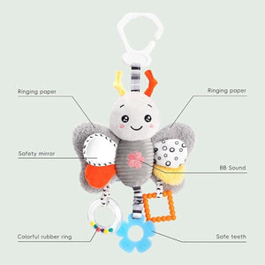 Feather & Fawn Hanging Toy for Prams & Strollers | Penguin, Bee, Rabbit, Parrot Pram Hanging Toy