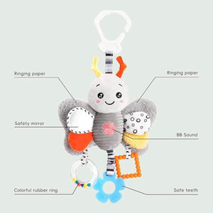 Feather & Fawn Hanging Toy for Prams & Strollers | Penguin, Bee, Rabbit, Parrot Pram Hanging Toy