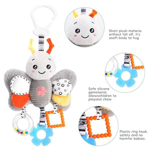 Feather & Fawn Hanging Toy for Prams & Strollers | Penguin, Bee, Rabbit, Parrot Pram Hanging Toy