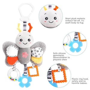Feather & Fawn Hanging Toy for Prams & Strollers | Penguin, Bee, Rabbit, Parrot Pram Hanging Toy