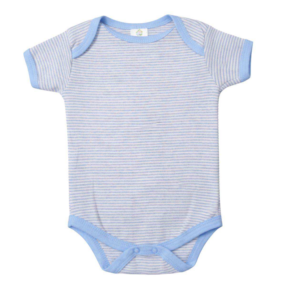 Feather & Fawn Hopscotch short sleeve baby bodysuit with envelope shoulders and crotch snaps