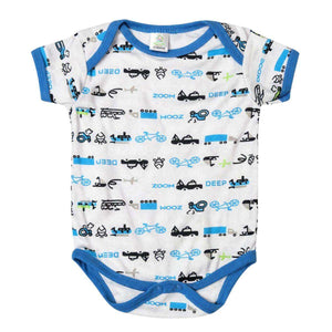 Feather & Fawn Hopscotch short sleeve baby bodysuit with red sailboat print