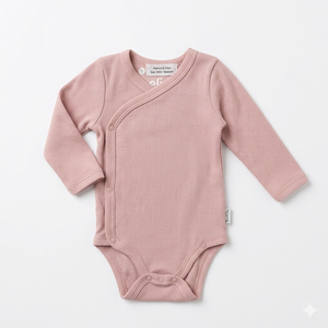 Feather & Fawn long sleeve baby bodysuits three pack in navy, white, and blue stripe