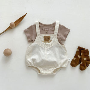 Feather & Fawn Mignon Bear Overall Romper Baby Clothes