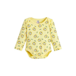Feather & Fawn OJOS long sleeve cotton baby bodysuit with lap shoulder and crotch snaps