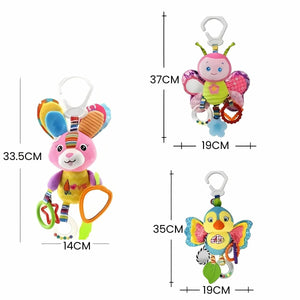 Feather & Fawn Plush Pram Hanging Animal Toy | Rabbit, Bird, Duck & Butterfly Pram Hanging Toy