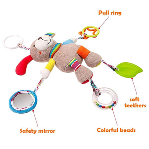 Feather & Fawn Pram Hanging Toy Sensory Animal Toy for Baby's Development Pram Hanging Toy