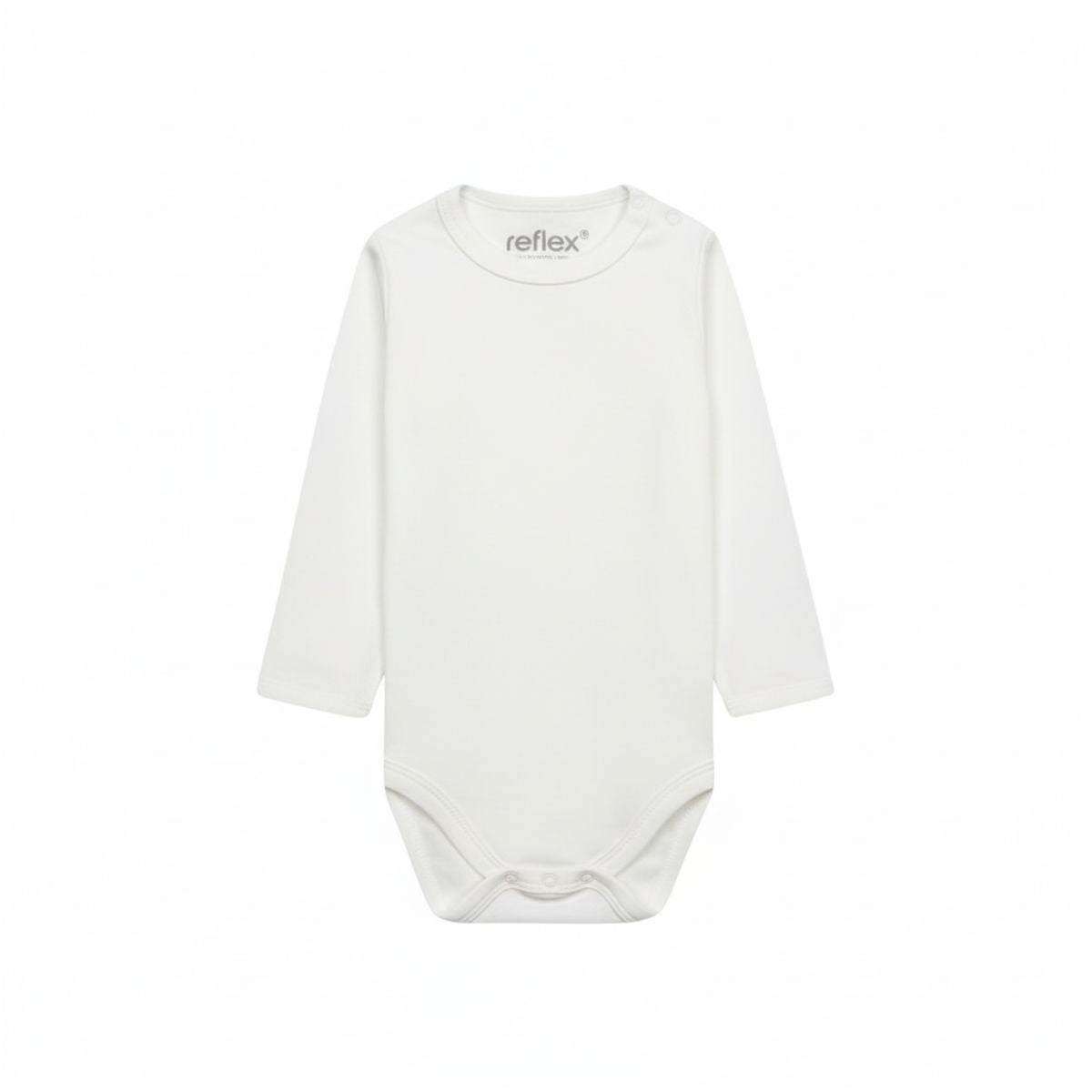 Feather and Fawn long sleeve baby bodysuits in navy, white, and blue stripe