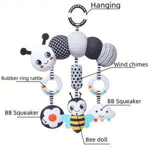 Feather & Fawn Sensory Hanging Toy For Pram | Crocodile & Caterpillar Pram Hanging Toy