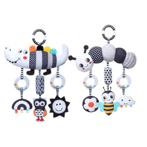 Feather & Fawn Sensory Hanging Toy For Pram | Crocodile & Caterpillar Pram Hanging Toy