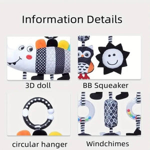 Feather & Fawn Sensory Hanging Toy For Pram | Crocodile & Caterpillar Pram Hanging Toy