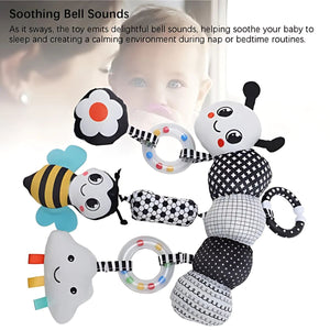 Feather & Fawn Sensory Hanging Toy For Pram | Crocodile & Caterpillar Pram Hanging Toy