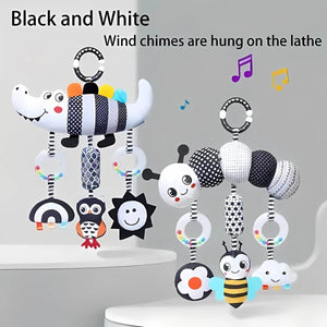 Feather & Fawn Sensory Hanging Toy For Pram | Crocodile & Caterpillar Pram Hanging Toy