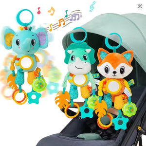 Feather & Fawn Sensory Hanging Toy For Pram | Elephant & Fox Pram Hanging Toy