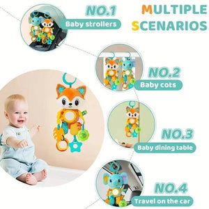 Feather & Fawn Sensory Hanging Toy For Pram | Elephant & Fox Pram Hanging Toy