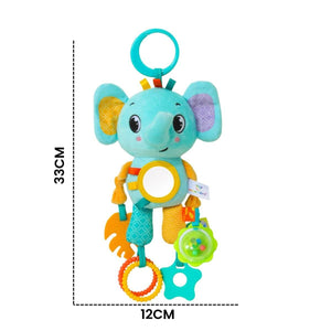 Feather & Fawn Sensory Hanging Toy For Pram | Elephant & Fox Pram Hanging Toy
