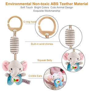Feather & Fawn Sensory Plush Wind Chime Toy & Hanging Toy for Cribs & Strollers Pram Hanging Toy