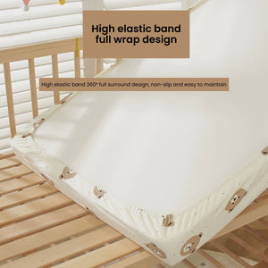 Feather & Fawn Snug & Safe Cotton Waterproof Fitted Sheets For Cots & Bassinets Fitted Sheet