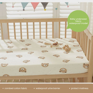 Feather & Fawn Snug & Safe Cotton Waterproof Fitted Sheets For Cots & Bassinets Fitted Sheet