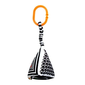Feather & Fawn Squeaky Sensory Hanging Toy | Visual Developmental Black & White Shapes Pram Hanging Toy
