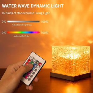 Glowly Aurora Night Light Projector with Wooden Base - 16 Color LED Galaxy Lamp Night Light Projector