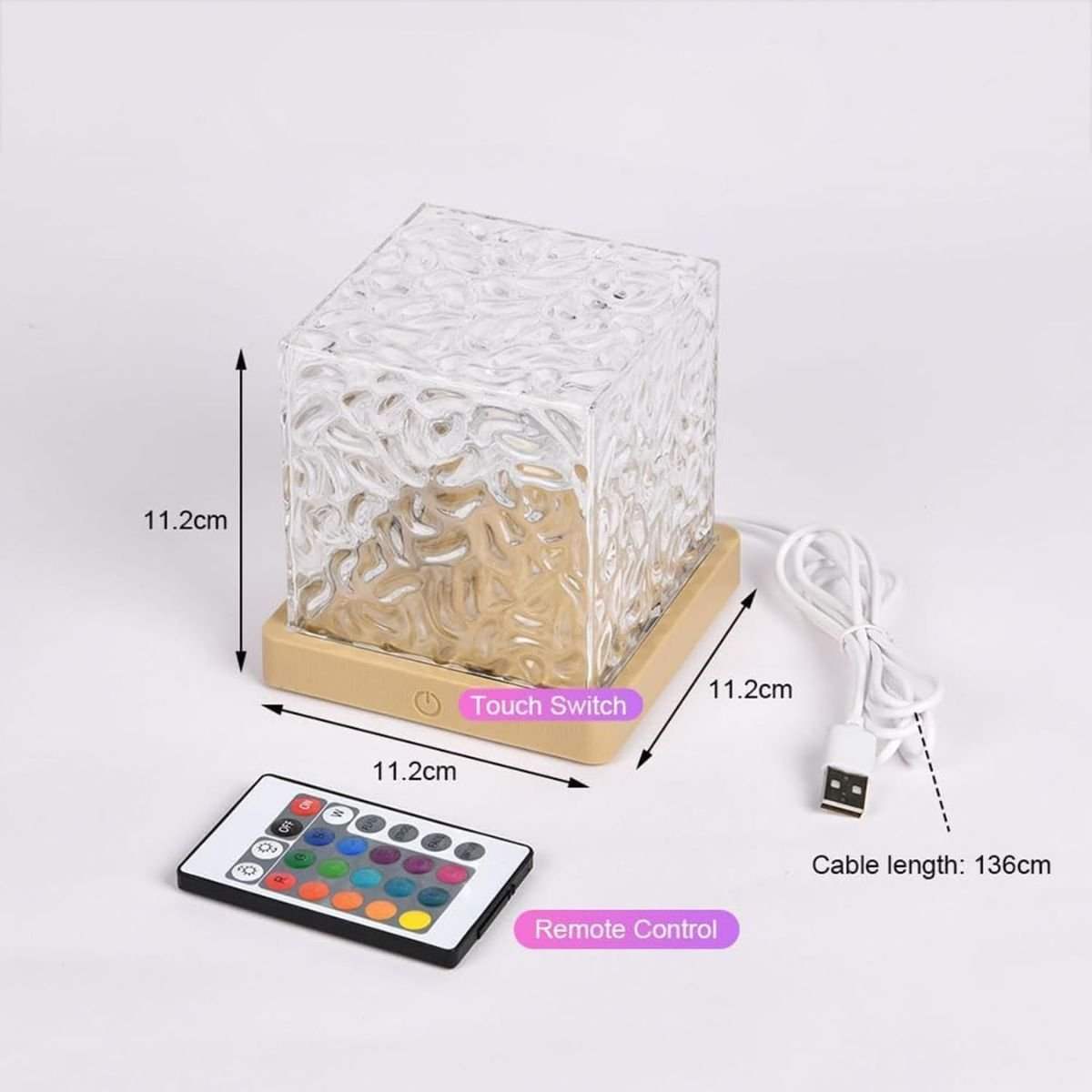 Glowly Aurora Night Light Projector with Wooden Base - 16 Color LED Galaxy Lamp Night Light Projector