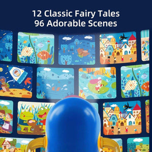 Glowly Magical Storybook Projector for kids projecting fairy tale images with night light and torch features