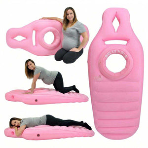 MaterniCare DreamBelly inflatable pregnancy pillow with 25cm belly opening in coffee color