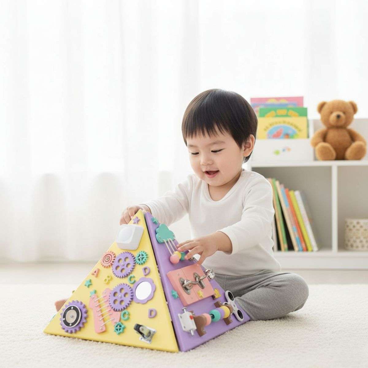 Kidst Large Montessori Wooden Busy Board Collection - Fine Motor Skills & Sensory Toys Montessori Toys