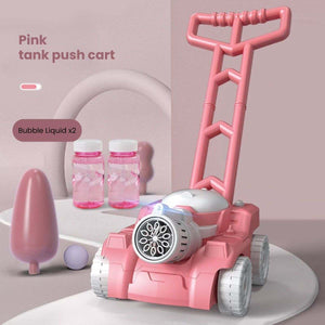 Kidst Push-Along Bubble Walker Car with lawn mower design and automatic bubble blower for kids outdoor play
