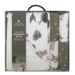 Living Textiles 5 Pcs Baby Bath Forest Retreat Gift Set Gift