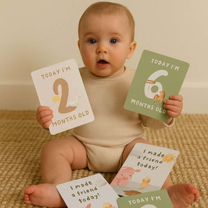 Living Textiles Baby Milestone Cards | Tractor Ride set of 13 Visual Stimulation Cards