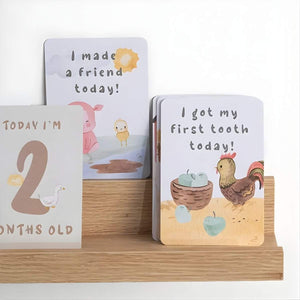 Living Textiles Baby Milestone Cards | Tractor Ride set of 13 Visual Stimulation Cards