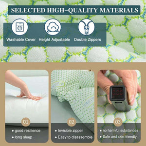 MaterniCare SnuggleMate G-Shape pregnancy pillow in green and grey for full-body maternity support