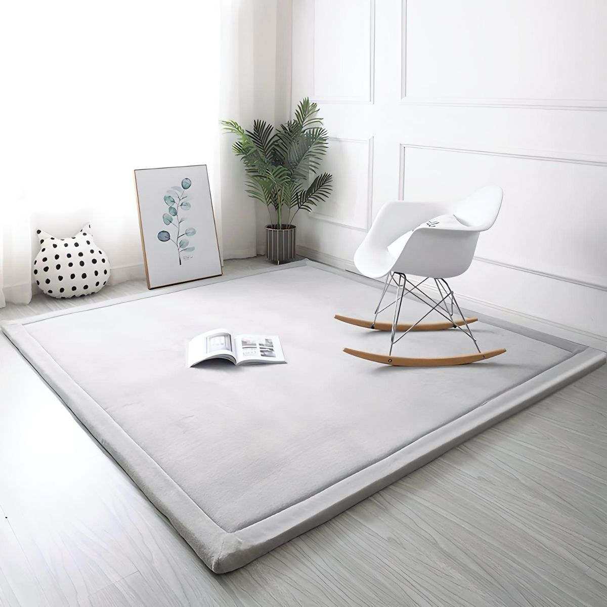 Toddly CushyCrawl V2.0 waterproof memory foam play mat on wooden floor