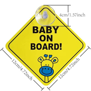 Movana Baby On Board Sign with Suction Cup 12 x 12 CM Large Baby on Board Signs