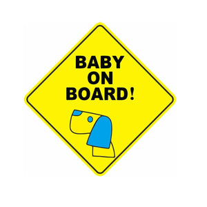 Movana Baby On Board Sign with Suction Cup 12 x 12 CM Large Baby on Board Signs