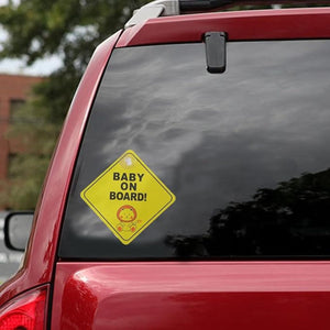 Movana Baby On Board Sign with Suction Cup 12 x 12 CM Large Baby on Board Signs