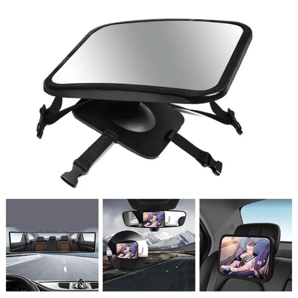 Movana Car Seat Mirror with 360° Rotation | Shatterproof & Adjustable Car Seat Mirror